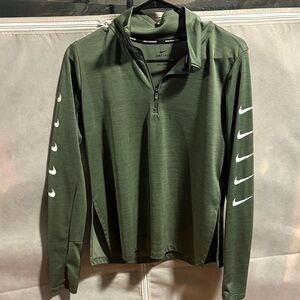 Nike Olive Green Quarter-Zip Pullover